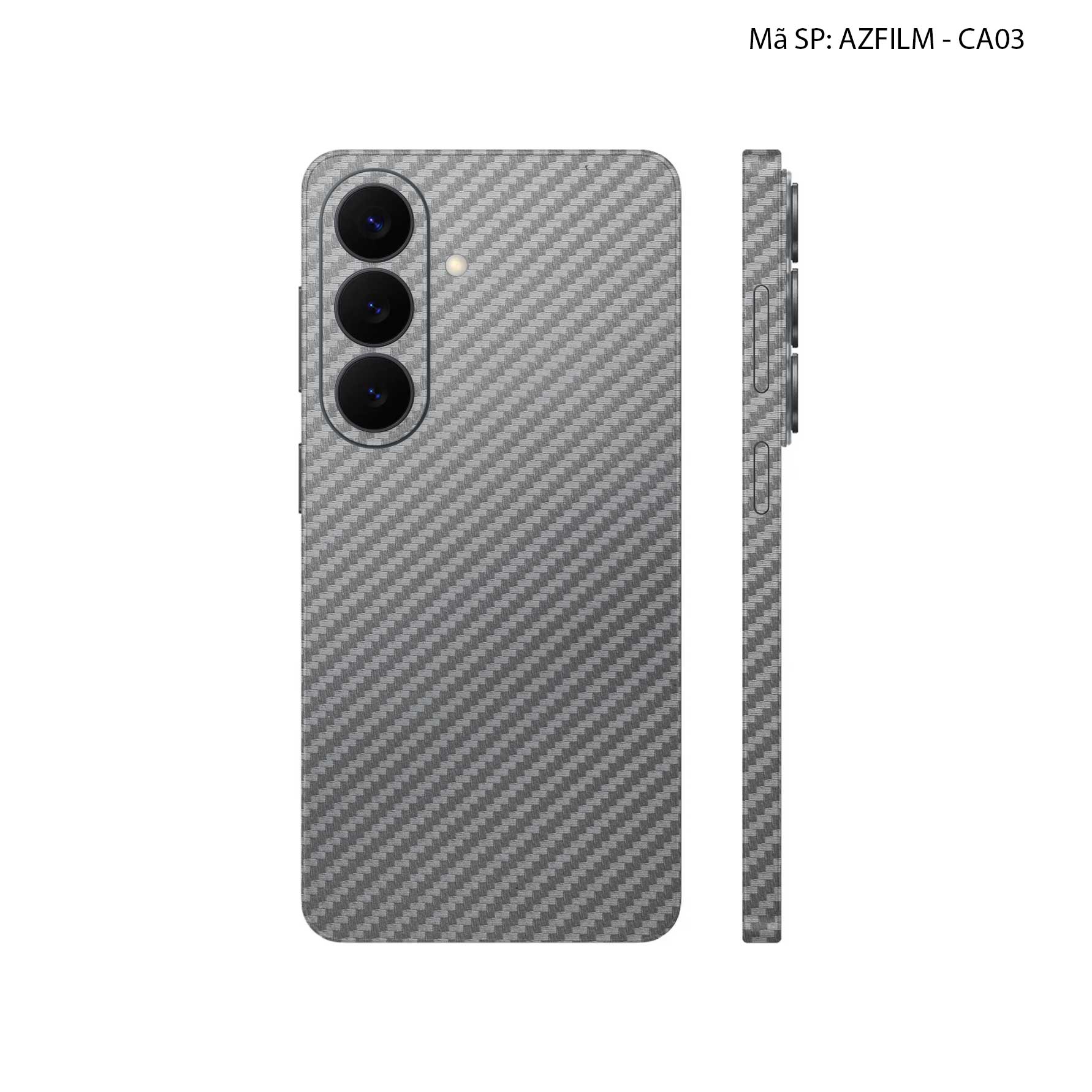 Dán Skin Samsung Galaxy S26 Plus Vân Carbon Xám | AZFILM-CA03