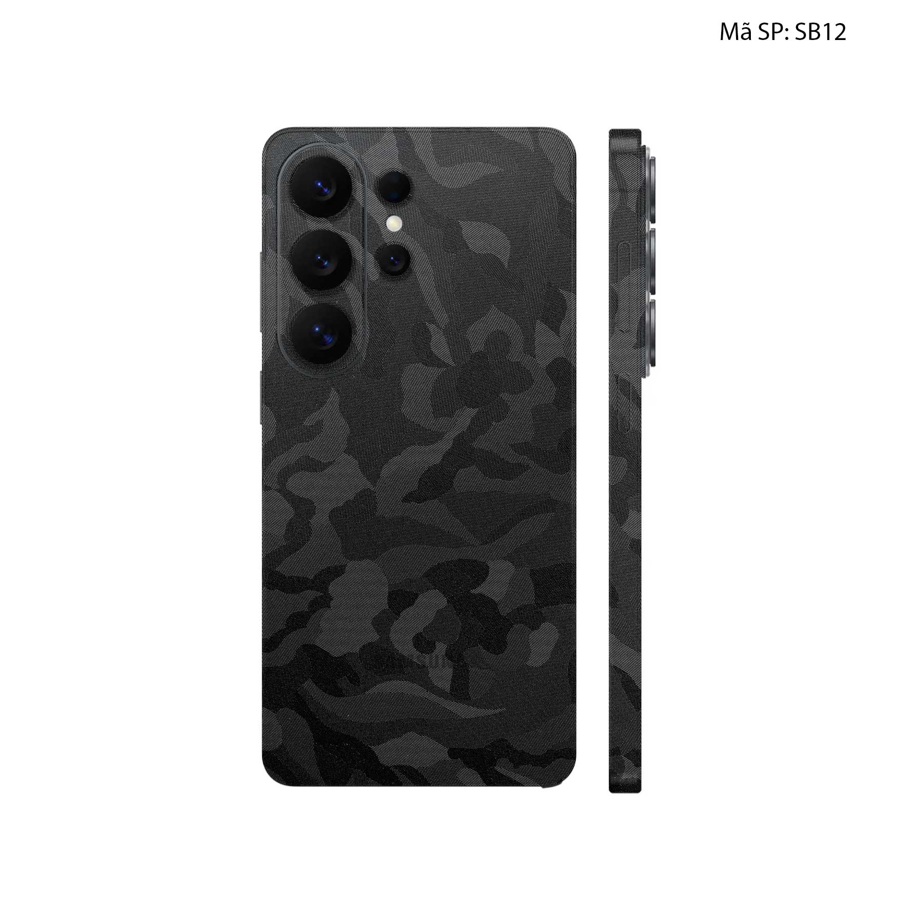 Dán Skin Samsung Galaxy S26 Ultra Vân Camo Đen | SB12