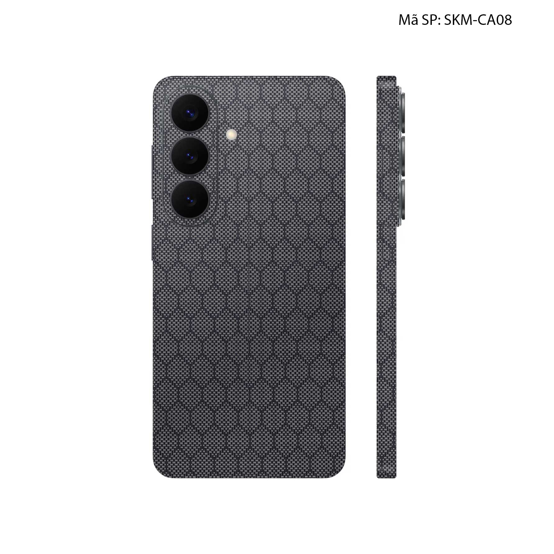 Dán Skin Samsung Galaxy S26 Plus Vân Carbon Fiber Xám | SKM-CA08