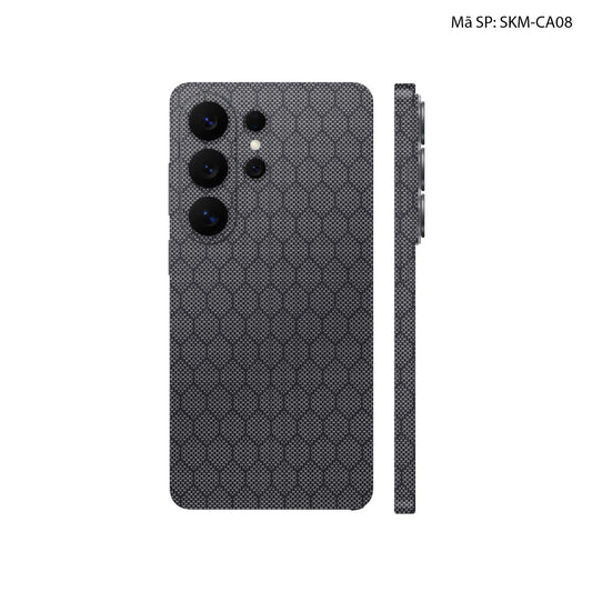 Dán Skin Samsung Galaxy S26 Ultra Vân Carbon Fiber Xám | SKM-CA08
