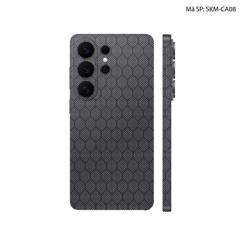 Dán Skin Samsung Galaxy S26 Ultra Vân Carbon Fiber Xám | SKM-CA08