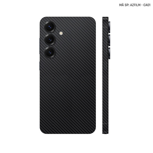 Dán Skin Samsung Galaxy S24 Series Vân Carbon Đen | AZFLIM-CA01