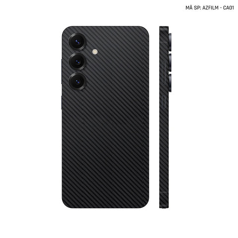 Dán Skin Samsung Galaxy S24 Series Vân Carbon Đen | AZFLIM-CA01