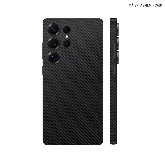 Dán Skin Samsung Galaxy S24 Series Vân Carbon Đen | AZFLIM-CA01