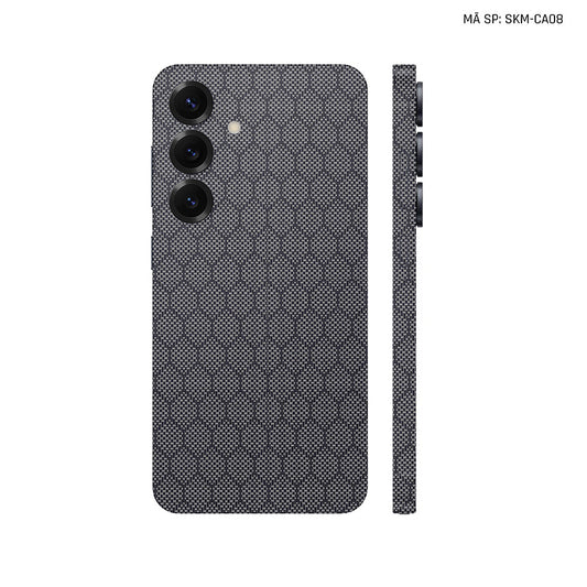 Dán Skin Samsung Galaxy S24 Series Vân Carbon Fiber Xám | SKM-CA08