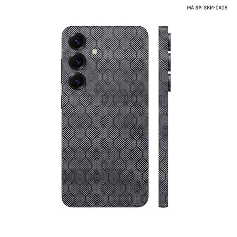 Dán Skin Samsung Galaxy S24 Series Vân Carbon Fiber Xám | SKM-CA08