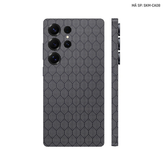 Dán Skin Samsung Galaxy S24 Series Vân Carbon Fiber Xám | SKM-CA08