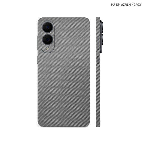 Dán Skin Samsung Galaxy S25 Series Vân Carbon Xám | AZFILM-CA03