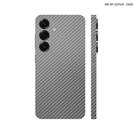 Dán Skin Samsung Galaxy S25 Series Vân Carbon Xám | AZFILM-CA03