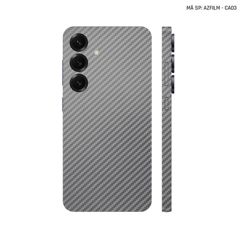 Dán Skin Samsung Galaxy S25 Series Vân Carbon Xám | AZFILM-CA03
