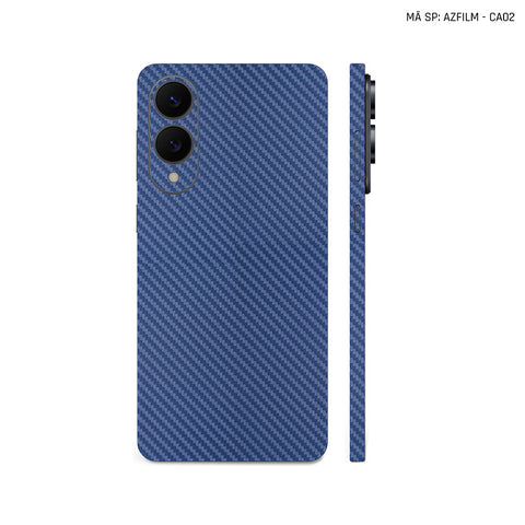 Dán Skin Samsung Galaxy S25 Series Vân Carbon Xanh | AZFILM-CA02