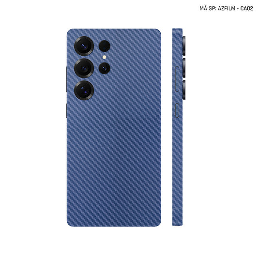 Dán Skin Samsung Galaxy S25 Series Vân Carbon Xanh | AZFILM-CA02