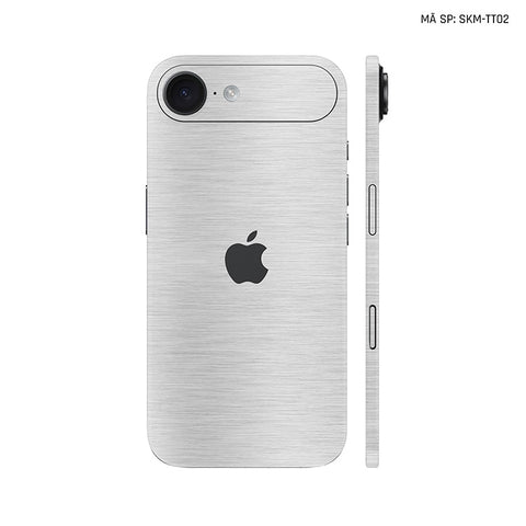 Dán Skin Iphone 17 | Air | Pro | Pro Max Vân Xước Titan Bạc | SKM-TT02