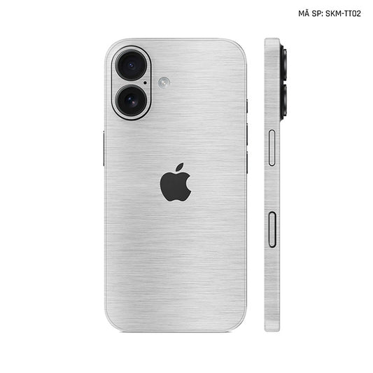 Dán Skin Iphone 17 | Air | Pro | Pro Max Vân Xước Titan Bạc | SKM-TT02