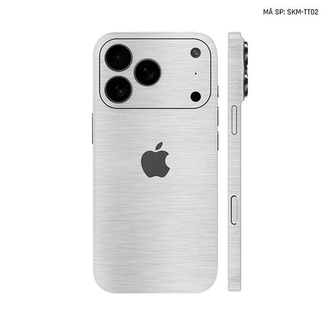 Dán Skin Iphone 17 | Air | Pro | Pro Max Vân Xước Titan Bạc | SKM-TT02