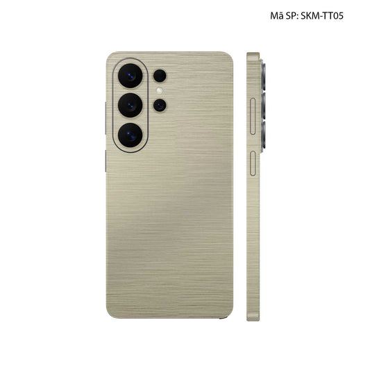 Dán Skin Samsung Galaxy S26 Ultra Vân Xước Titan Vàng Sampanh | SKM-TT05