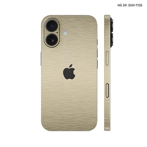 Dán Skin Iphone 17 | Air | Pro | Pro Max Vân Xước Titan Vàng Đồng| SKM-TT05