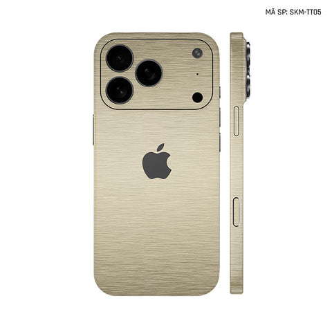 Dán Skin Iphone 17 | Air | Pro | Pro Max Vân Xước Titan Vàng Đồng| SKM-TT05
