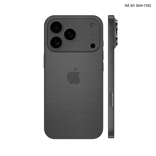Dán Skin Iphone 17 | Air | Pro | Pro Max Vân Xước Titan Xám | SKM-TT03