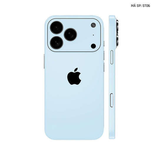 Dán Skin Iphone 17 | Air | Pro | Pro Max Đổi Màu Xanh Dương Nhạt | ST06
