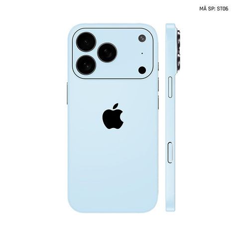 Dán Skin Iphone 17 | Air | Pro | Pro Max Đổi Màu Xanh Dương Nhạt | ST06