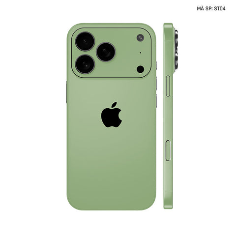 Dán Skin Iphone 17 | Air | Pro | Pro Max Đổi Màu Xanh Lá Nhạt | ST04