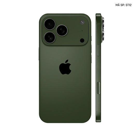 Dán Skin Iphone 17 | Air | Pro | Pro Max Đổi Màu Xanh Quân Đội | ST12
