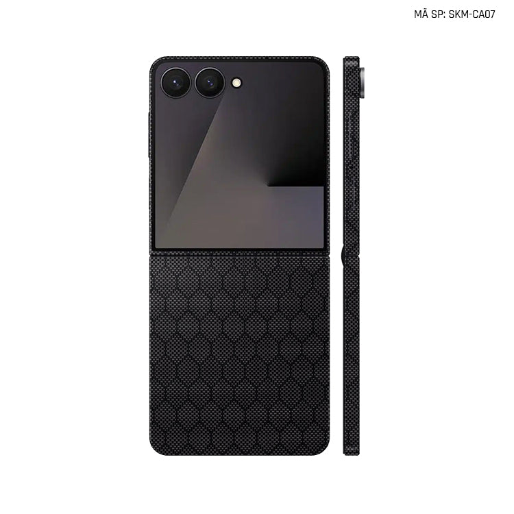 Dán Skin Galaxy Z Flip 8 Vân Carbon Fiber Đen | SKM-CA01