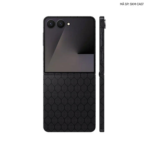 Dán Skin Galaxy Z Flip 7 Vân Carbon Fiber Đen | SKM-CA07