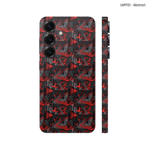 Dán Skin Samsung Galaxy S25 Series Vân Nổi Abstract Đỏ Đen | UVPT21