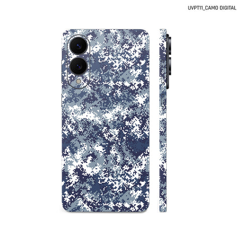 Dán Skin Samsung Galaxy S25 Series Vân Nổi Camo Digital Xanh | UVPT11