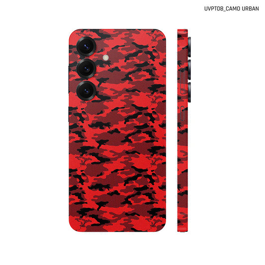 Dán Skin Samsung Galaxy S25 Series Vân Nổi Camo Urban Đỏ | UVPT08