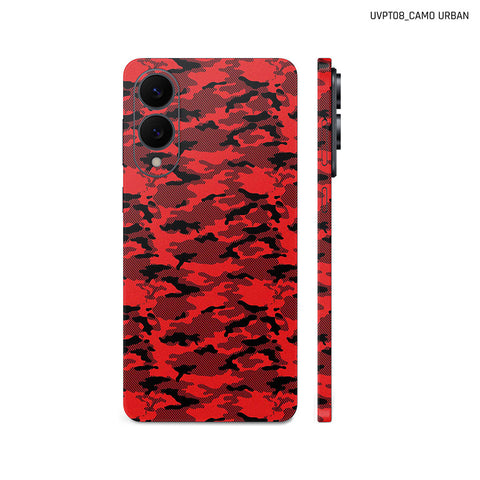 Dán Skin Samsung Galaxy S25 Series Vân Nổi Camo Urban Đỏ | UVPT08