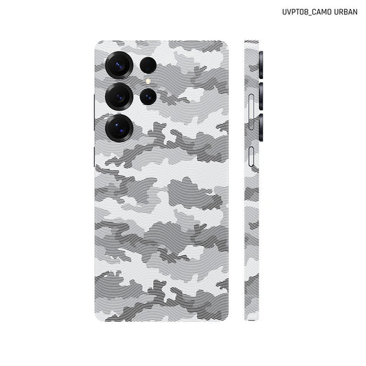 Dán Skin Samsung Galaxy S25 Series Vân Nổi Camo Urban Trắng | UVPT08