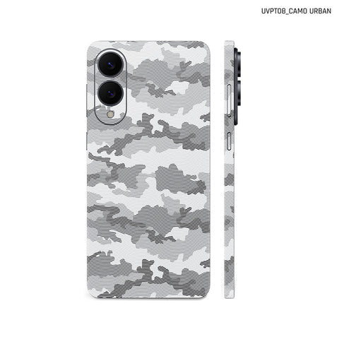Dán Skin Samsung Galaxy S25 Series Vân Nổi Camo Urban Trắng | UVPT08