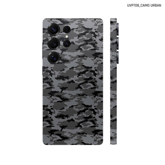 Dán Skin Samsung Galaxy S25 Series Vân Nổi Camo Urban Xám | UVPT08
