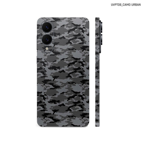 Dán Skin Samsung Galaxy S25 Series Vân Nổi Camo Urban Xám | UVPT08