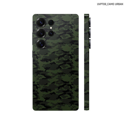 Dán Skin Samsung Galaxy S25 Series Vân Nổi Camo Urban Xanh Rêu | UVPT08