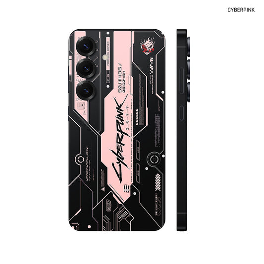 Dán Skin Samsung Galaxy S25 Series Hình Cyberpunk Đen Hồng 01