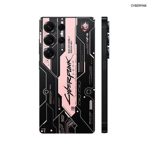 Dán Skin Samsung Galaxy S25 Series Hình Cyberpunk Đen Hồng 01