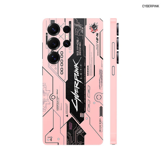 Dán Skin Samsung Galaxy S24 Series Hình Cyberpunk Đen Hồng 02
