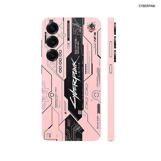 Dán Skin Samsung Galaxy S24 Series Hình Cyberpunk Đen Hồng 02