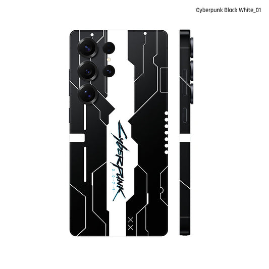 Dán Skin Samsung Galaxy S25 Series Hình Cyberpunk Đen Trắng 01