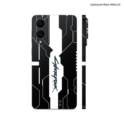Dán Skin Samsung Galaxy S25 Series Chủ Đề Cyberpunk Đen Trắng 01