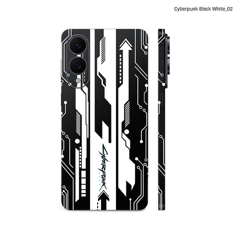 Dán Skin Samsung Galaxy S25 Series Chủ Đề Cyberpunk Đen Trắng 02