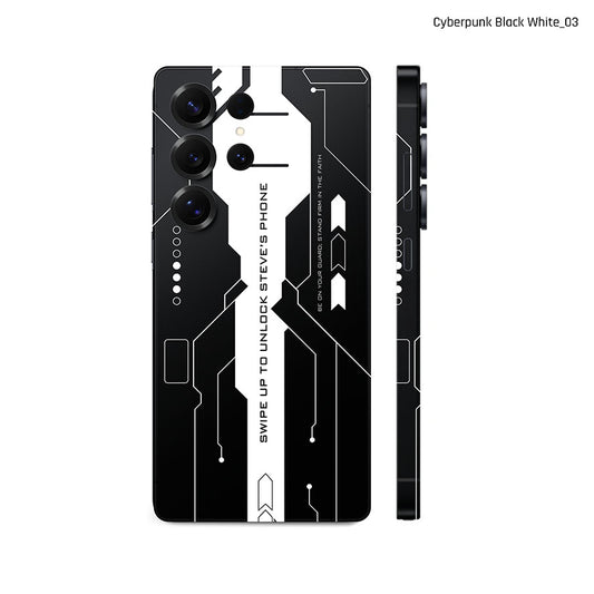 Dán Skin Samsung Galaxy S25 Series Hình Cyberpunk Đen Trắng 03