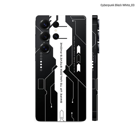 Dán Skin Samsung Galaxy S25 Series Hình Cyberpunk Đen Trắng 03