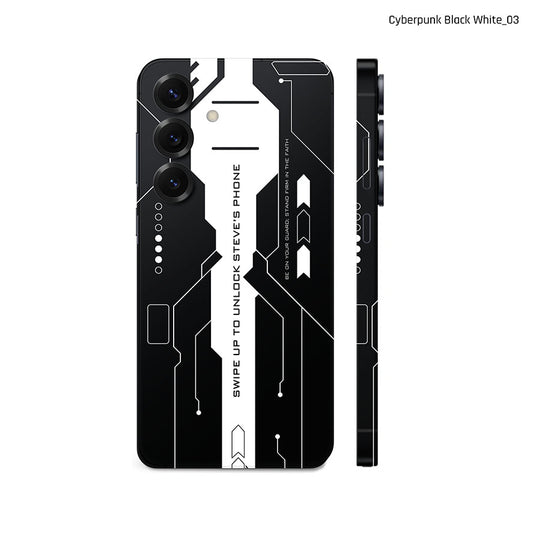 Dán Skin Samsung Galaxy S25 Series Hình Cyberpunk Đen Trắng 03