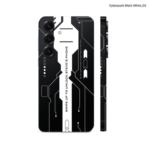 Dán Skin Samsung Galaxy S25 Series Hình Cyberpunk Đen Trắng 03