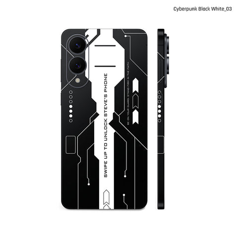Dán Skin Samsung Galaxy S25 Series Chủ Đề Cyberpunk Đen Trắng 03